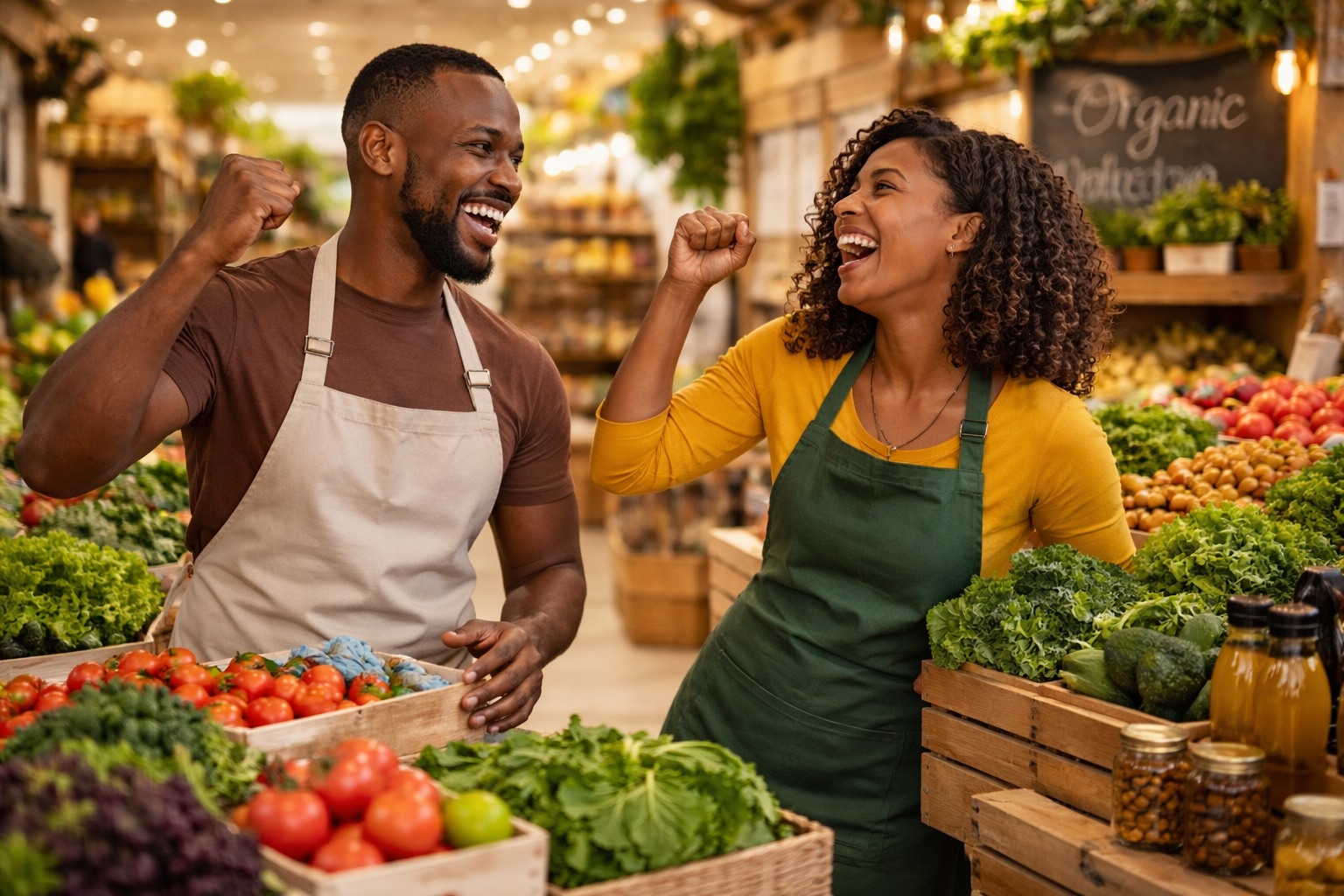 African girl working in a retail shop using POS system